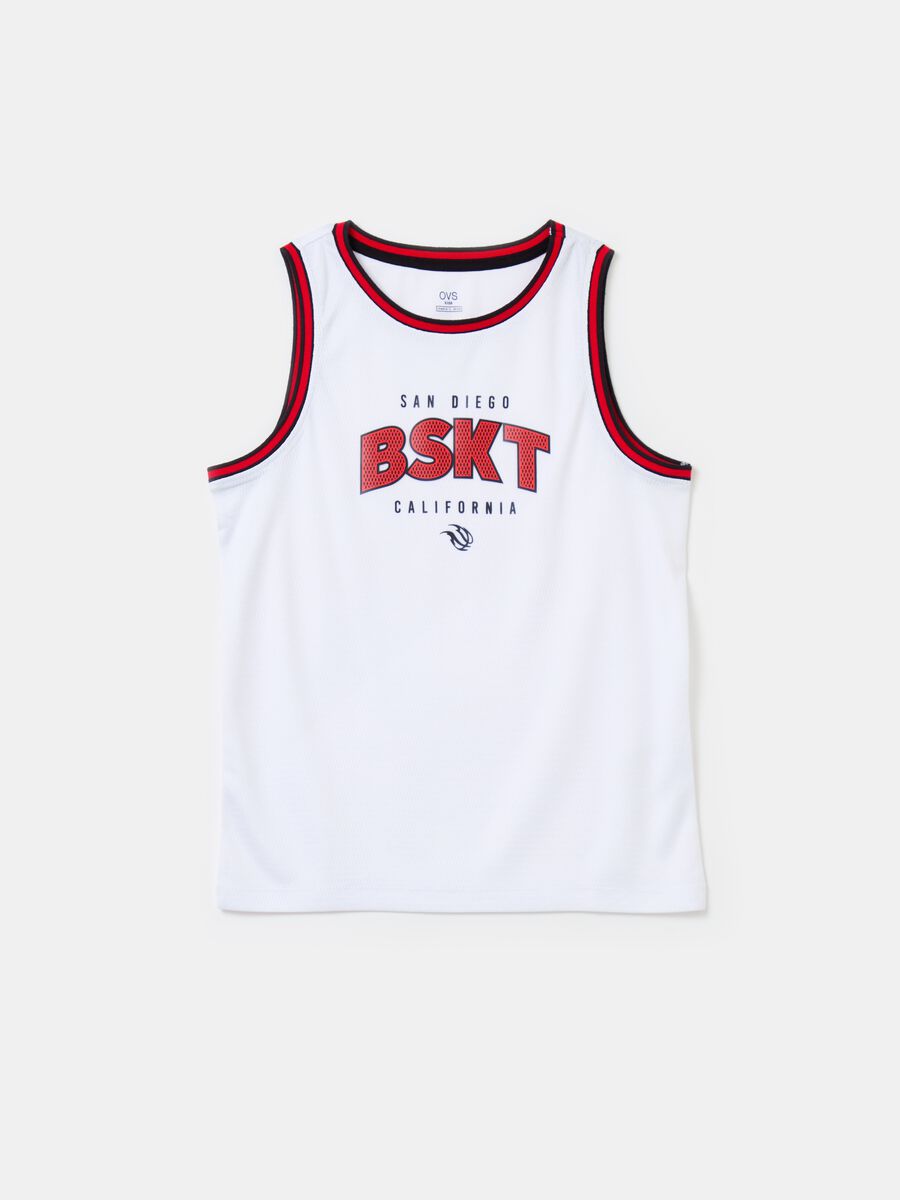 Basketball racerback vest with lettering print_0