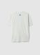 White pure cotton oversized fit boy's T-shirt with print_4