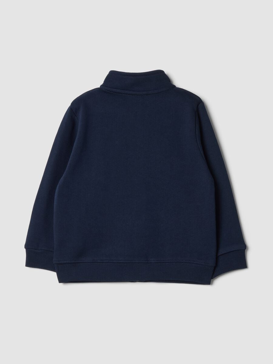 Sweatshirt azul de gola redonda em algod&atilde;o org&acirc;nico puro_1