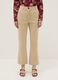 Beige regular fit cotton blend chino trousers_1