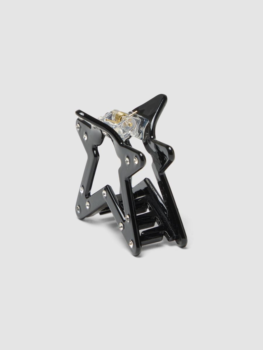 Black star hair clip with rhinestones for girls_1