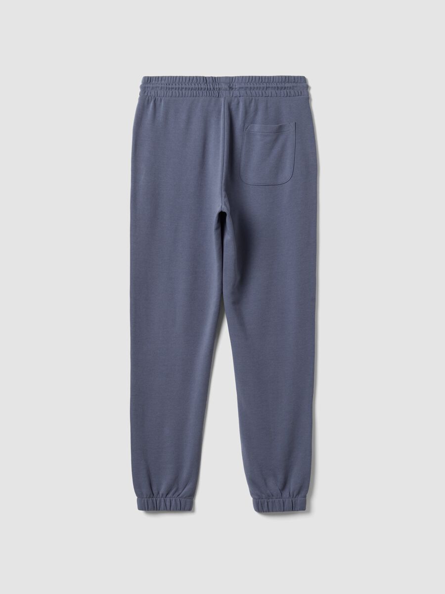 Grey cotton-blend joggers, regular fit_1