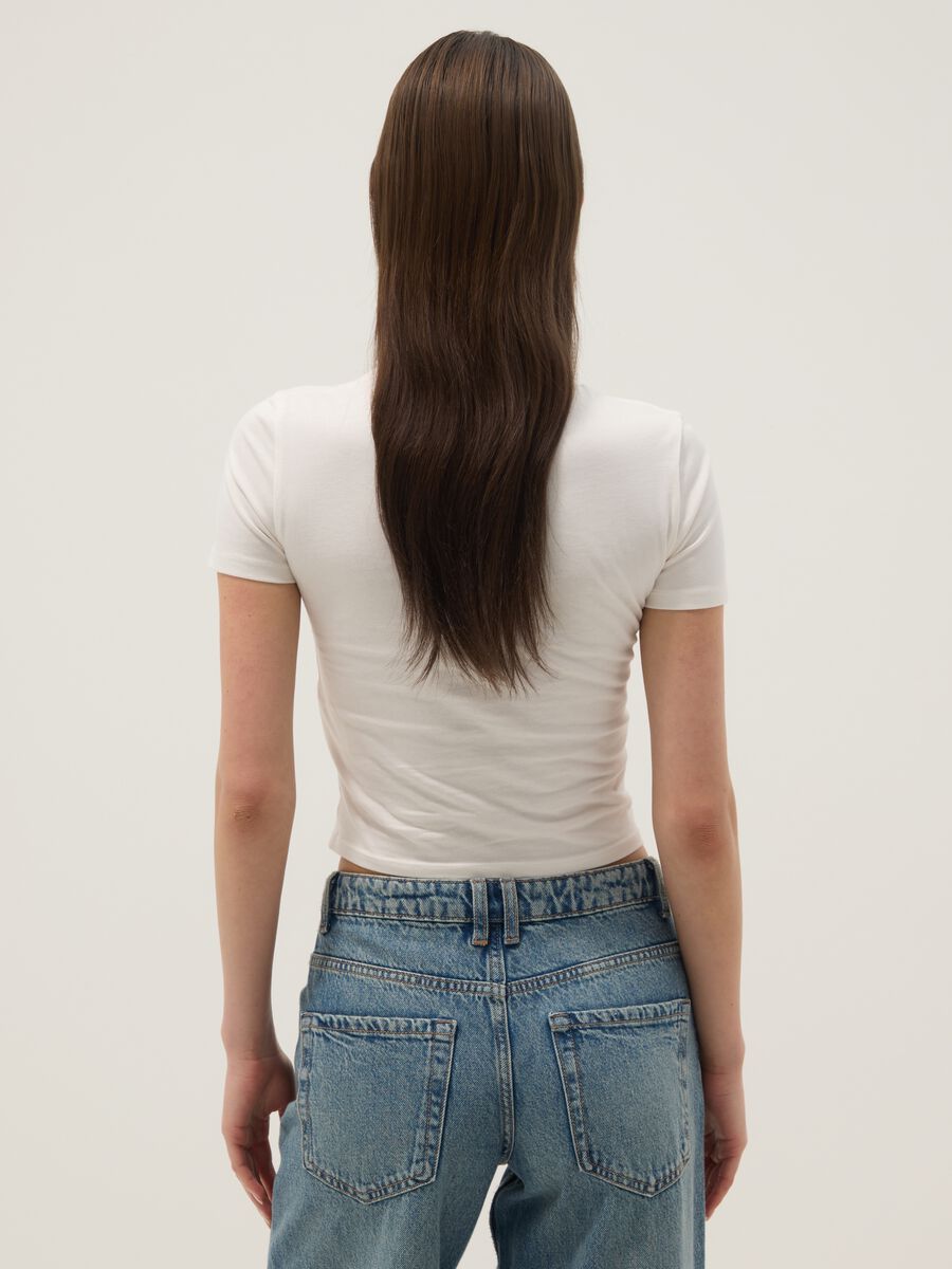 Slim-Fit wei&szlig;es T-Shirt aus reiner Baumwolle mit Schriftzug_2