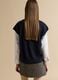 Blue deep V-neck oversized button-up gilet_3