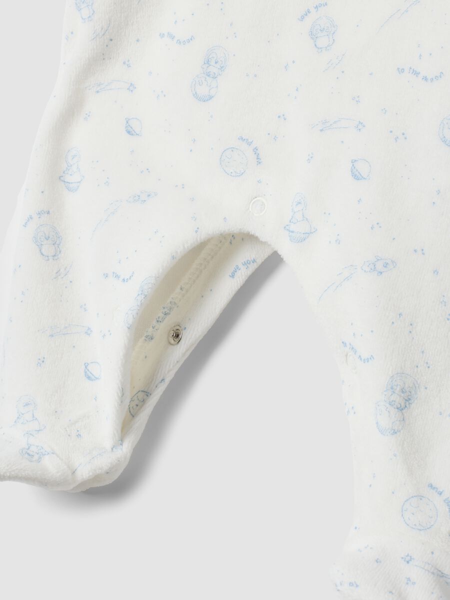 2-pack of blue and white cotton-blend sleepsuits for baby_3