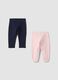 Two-pack of multicolour stretch-cotton joggers for baby girl_1