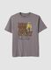 Graues T-Shirt aus reiner Baumwolle mit Frontprint, Regular Fit_4
