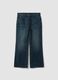 Jeans denim blu in puro cotone flare fit_4