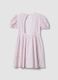 Pink pure cotton dress with Broderie Anglaise embroidery_1