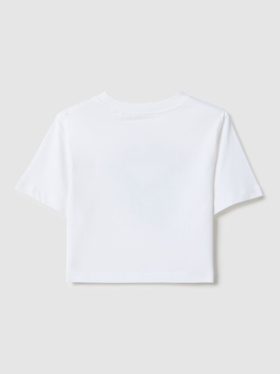 White pure cotton girl's boxy fit t-shirt with print_4