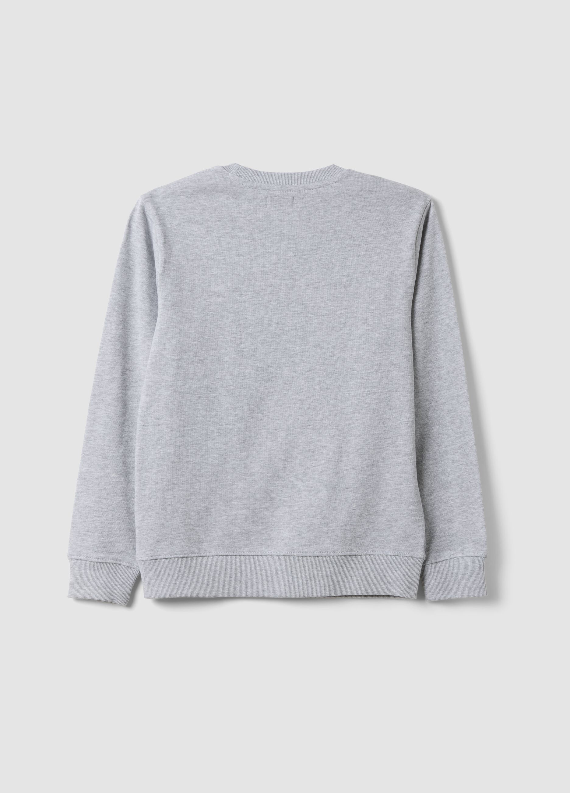 Grey cotton and viscose blend sweatshirt with &ldquo;Victory&rdquo; slogan for boys