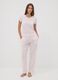 Pink stretch viscose pyjama T-shirt with V-neck_1