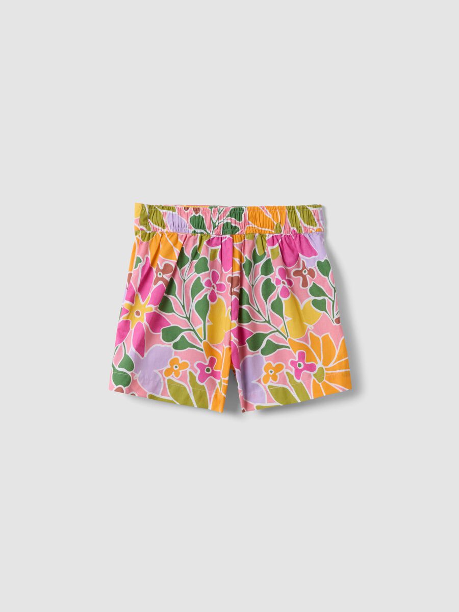 Pure cotton multicolour floral-print shorts_1