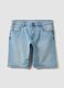 Schmal geschnittene hellblaue Stretch-Denim Baumwollmischung Shorts_4