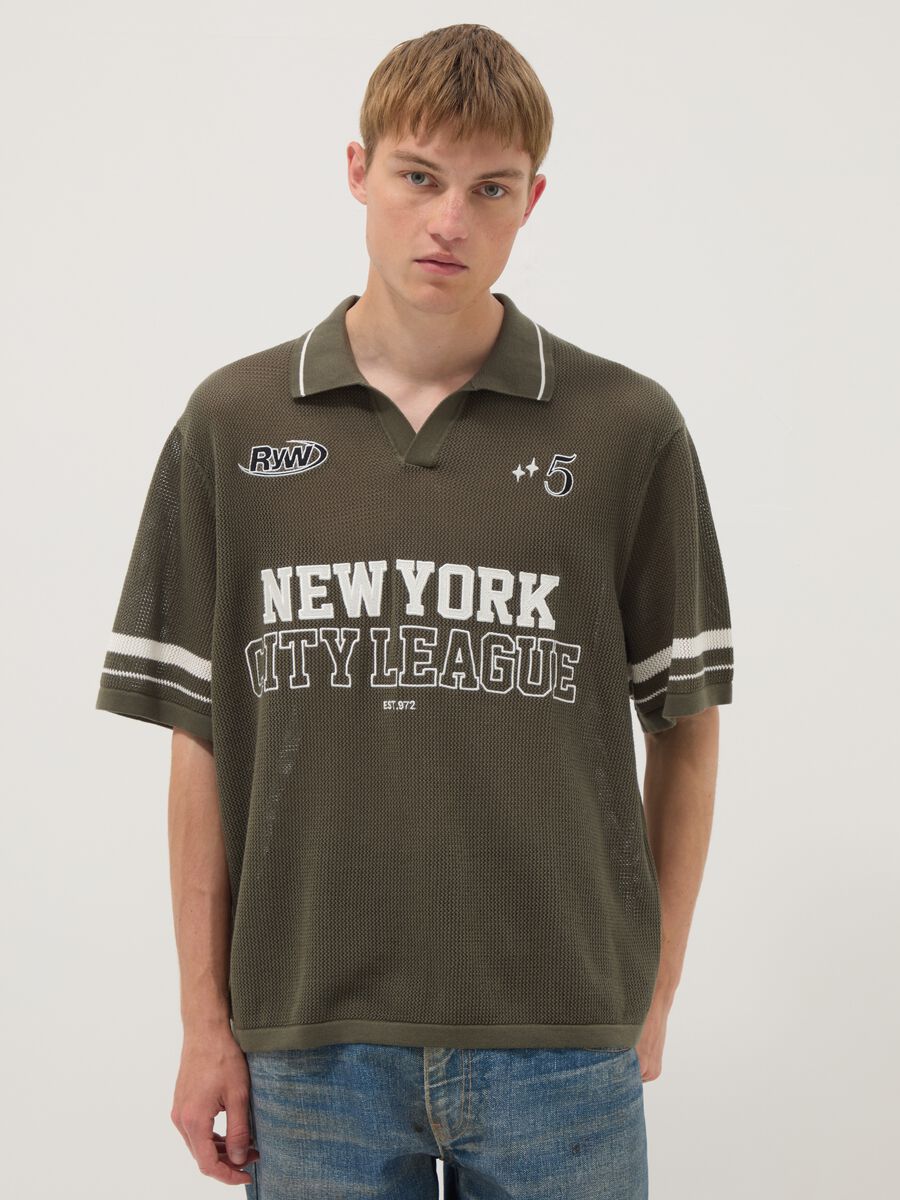 Green pure cotton polo shirt_1