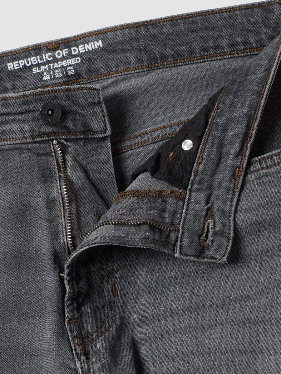 Grey slim-fit stretch cotton jeans_2