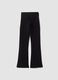 Black stretch cotton flare-leg leggings_1
