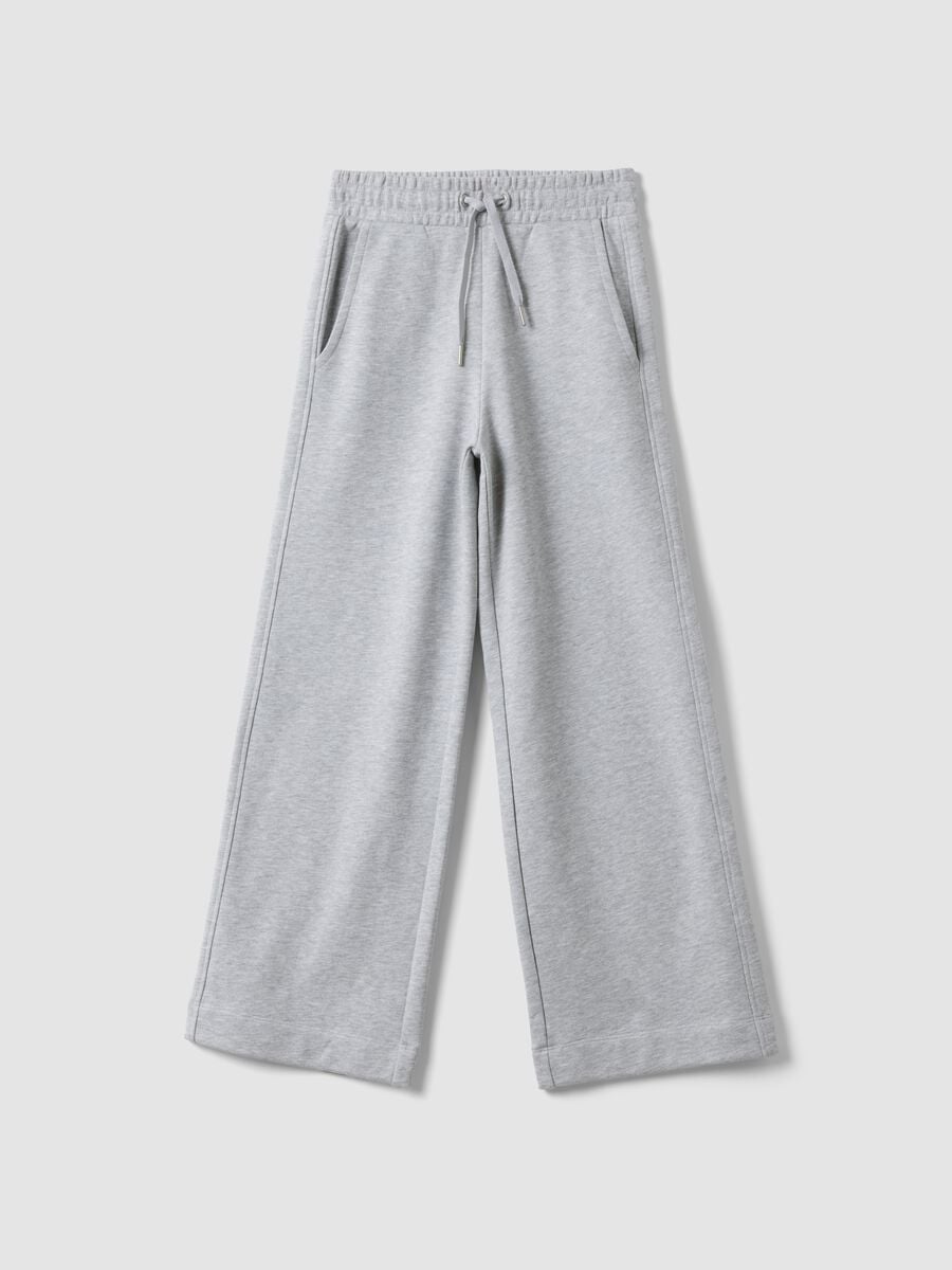 Pantaloni grigi culotte in puro cotone organico per ragazza_0