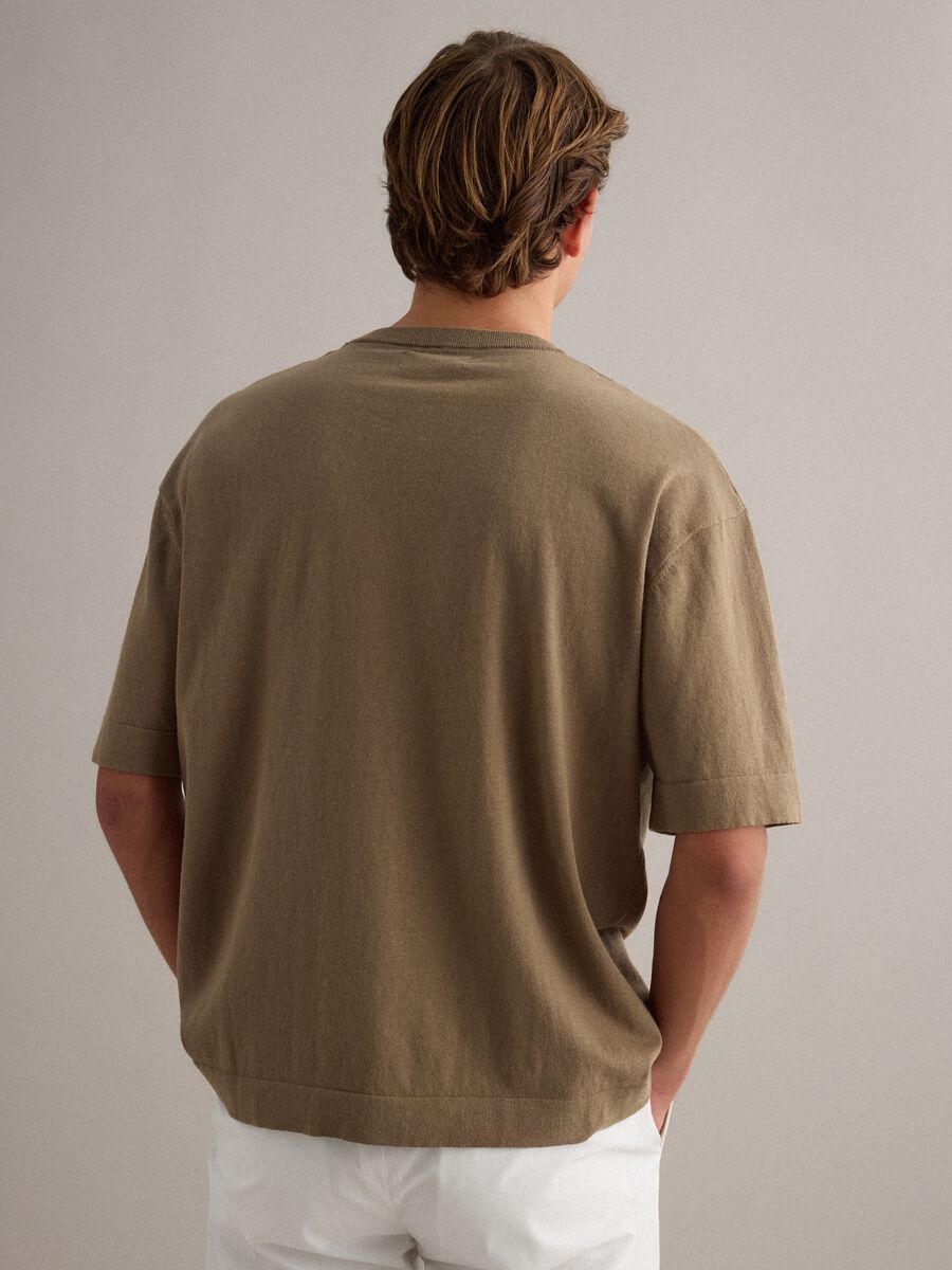 Brown short sleeve pure cotton T-shirt_2