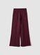 Pantaloni viola prugna in puro cotone wide leg_0