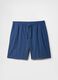 Blue Fabric Blend Shorts_3