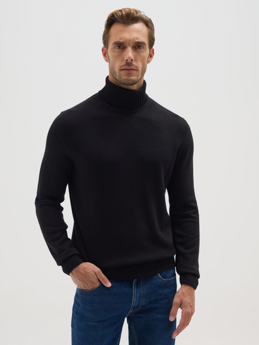 Black Turtle Neck Jumper_0