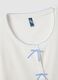 White pure cotton regular fit pyjama shirt with embroidery_5
