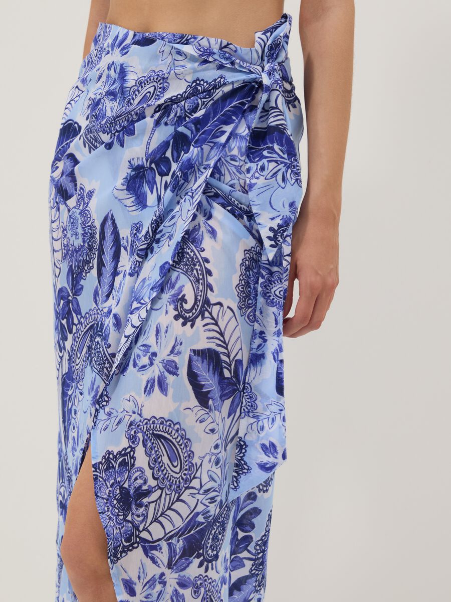 Blauer Strand-Sarong mit Print_3