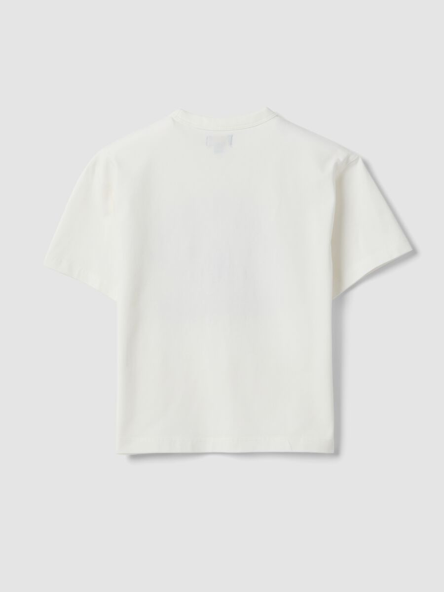 Children's oversized white stretch cotton t-shirt_4