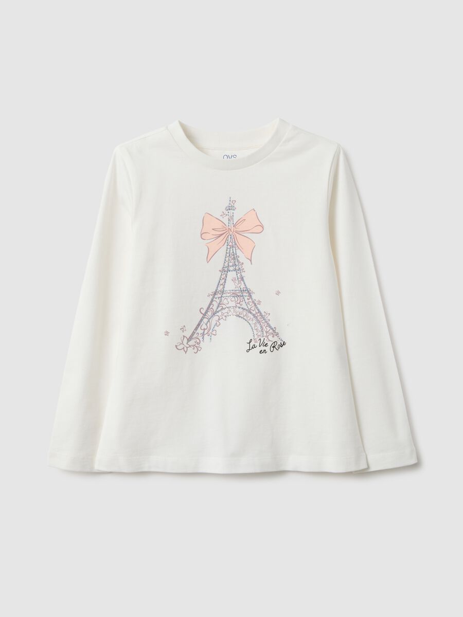 Wei&szlig;e M&auml;dchen T-Shirt aus reiner Baumwolle im Regular Fit_0