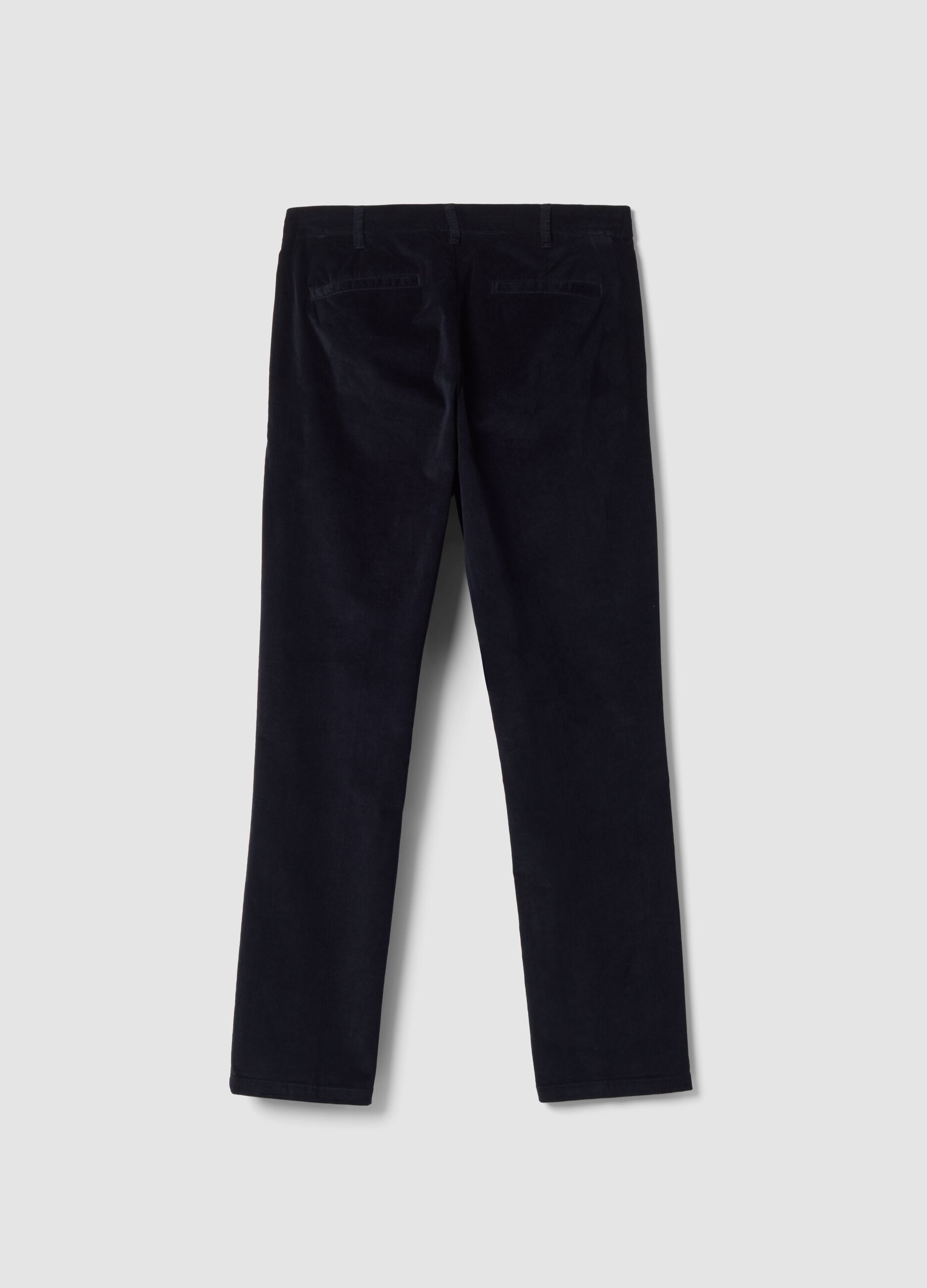 Blue regular-fit stretch cotton cord chino trousers