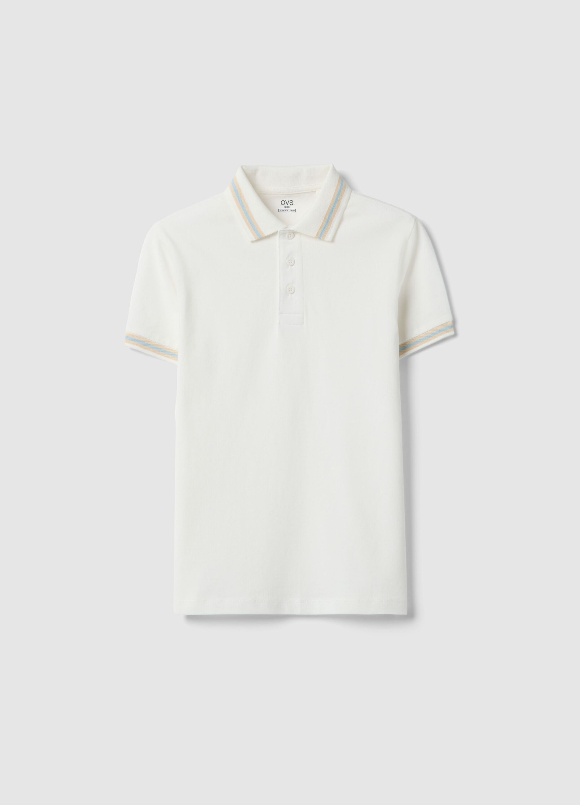 Jungen regular fit wei&szlig;es Polo aus reiner Baumwolle