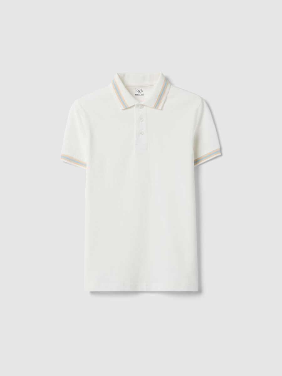 Jungen regular fit wei&szlig;es Polo aus reiner Baumwolle_0