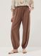 Braune Hose aus Viskosemix mit elastischen B&uuml;ndchen, Regular Fit_1