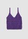 Purple pure cotton regular-fit knitted tank top_0