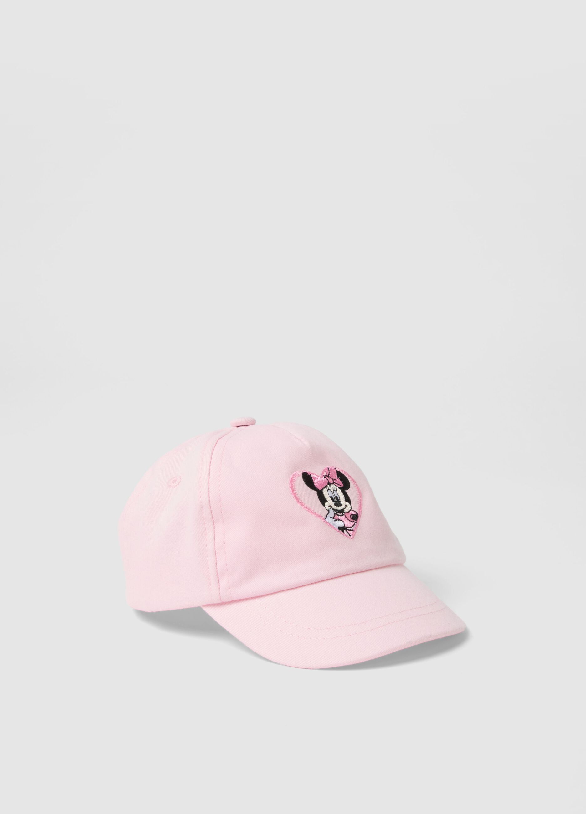 Pink pure cotton girl cap with Minnie