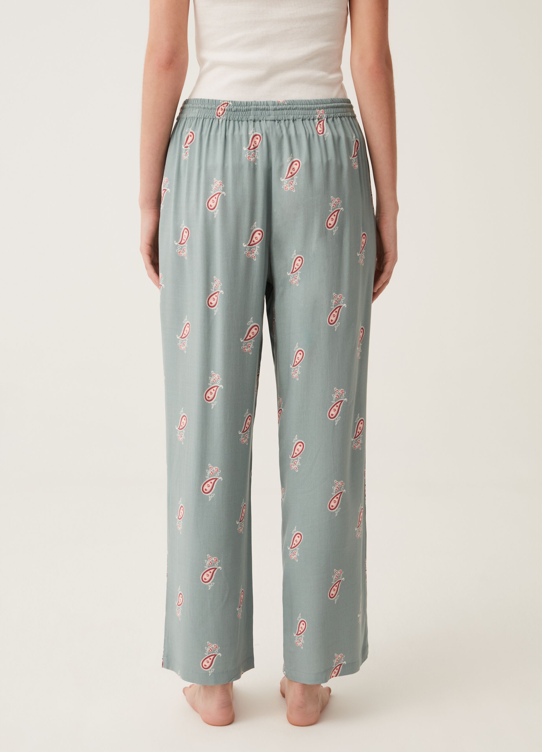 Pyjama bottoms in patterned viscose_2