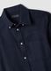 Camicia blu navy in flanella di puro cotone regular fit_2
