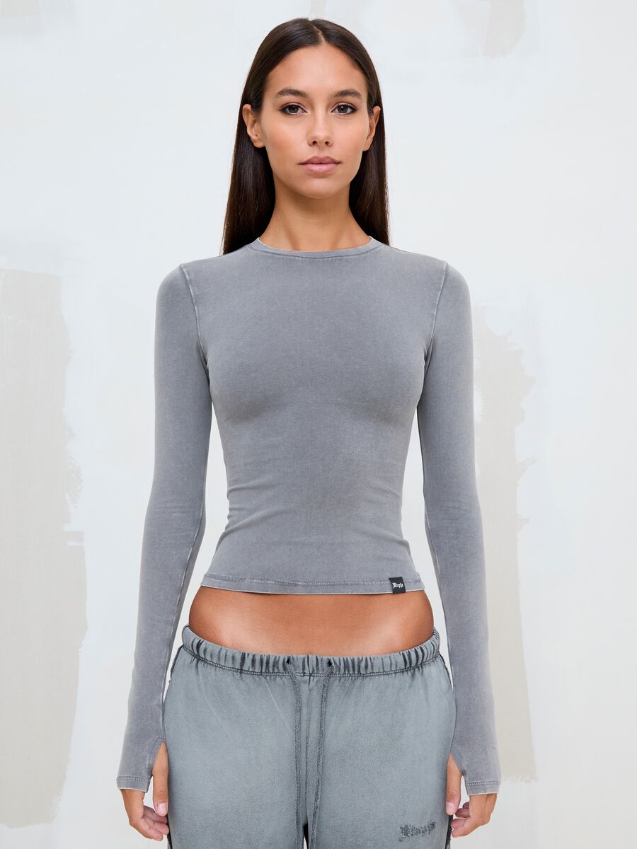Perfect Long Sleeve Top Washed Grey_3