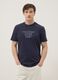 Blaues Kurzarm-T-Shirt aus reiner Baumwolle, Regular Fit_2