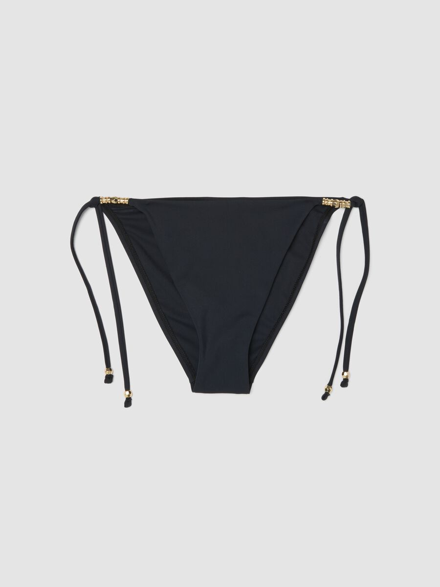 Black stretch bikini bottoms with tie sides_4