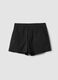 Black pure cotton shorts_0